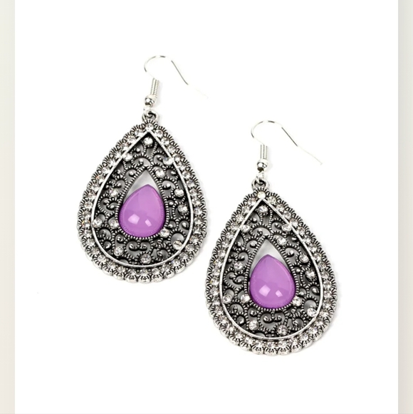 paparazzi Jewelry - Cloud Nine Couture - Purple Earrings